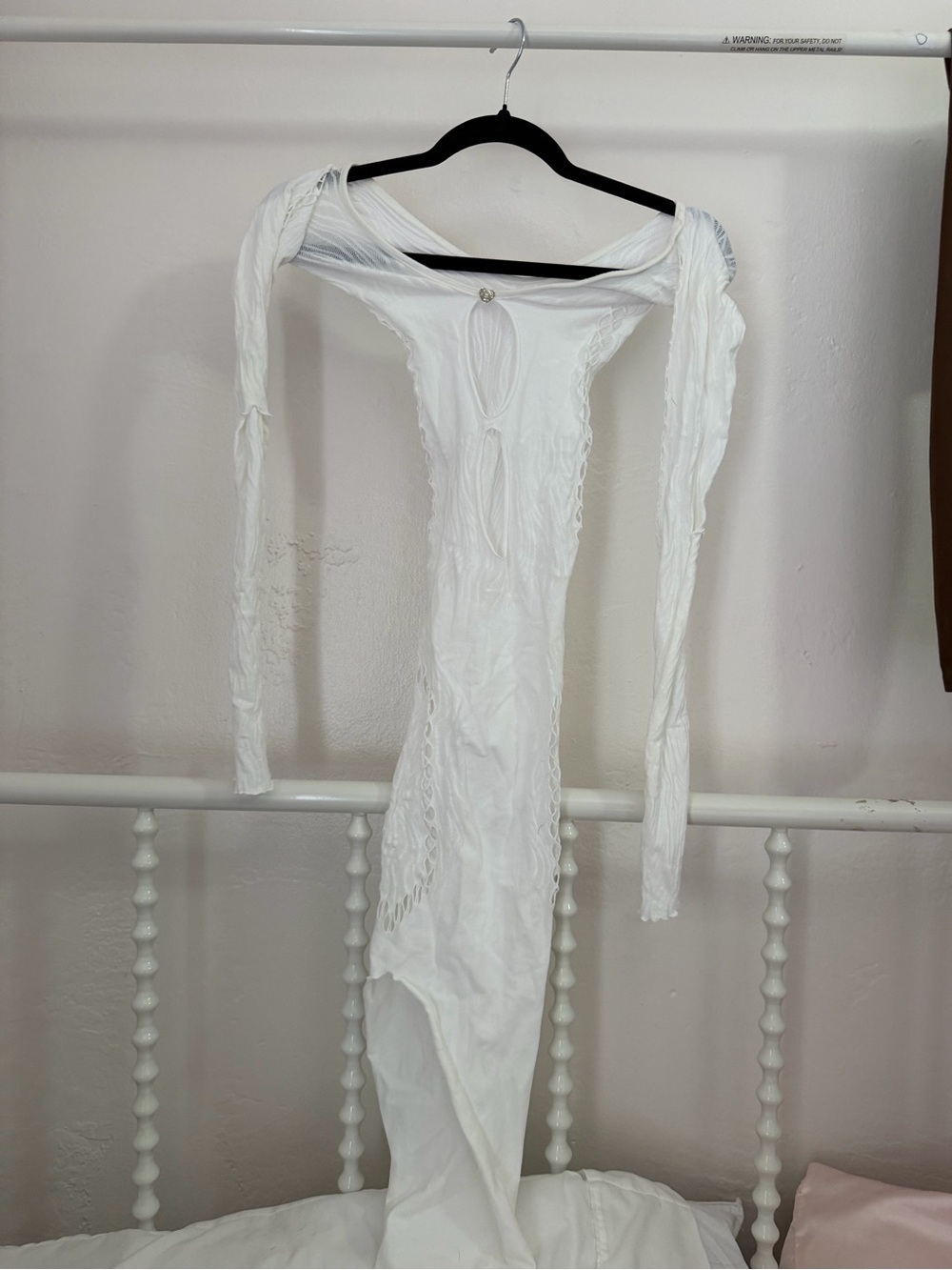 Poster Girl White Long Sleeve Cutout Maxi Dress -